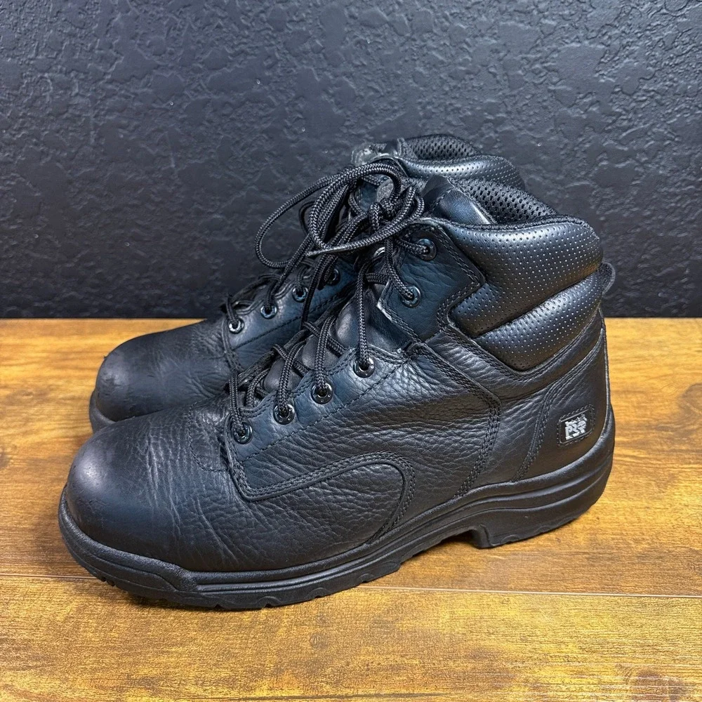 Timberland PRO Titan 50507 Black Leather Soft Toe Work Boots Mens Size 11M